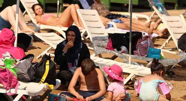 Eskişehir'in plajı cıvıl cıvıl