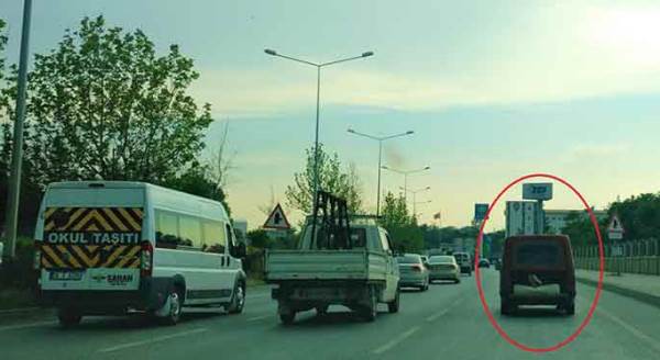 Eskişehir trafiğinde bir garip görüntü!
