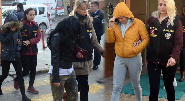 Fuhuş zanlıları hastaneye sevk edildi