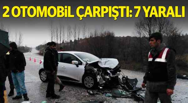 İki otomobil çarpıştı: 7 yaralı