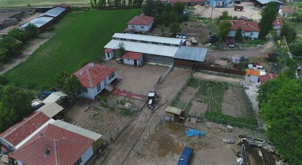 Selin vurduğu köy havadan görüntülendi