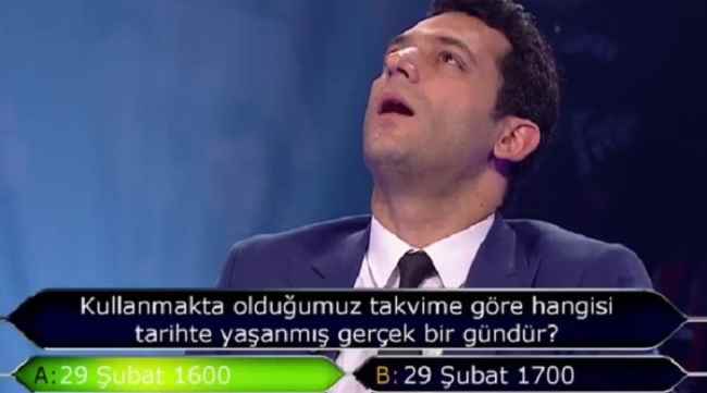 1 milyon TL'lik sorudan dönüldü