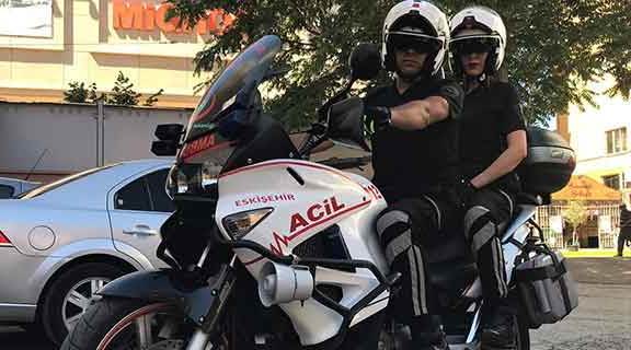 112 motosikletli ambulanslar tanıtımı yapıldı