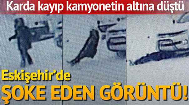 Ayağı kaydı kamyonetin altında kaldı