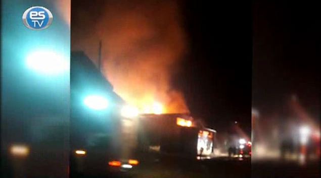 Baksan'da mobilya atölyesinde yangın