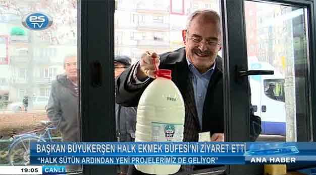 Başkan Büyükerşen Halk Ekmek Büfesini ziyaret etti