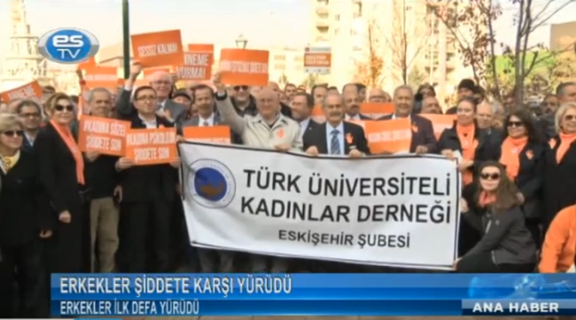 ERKEKLER ŞİDDETE KARŞI YÜRÜDÜ
