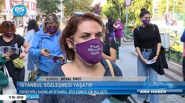 Eskişehirli kadınlar istanbul sözleşmesi için buluştu