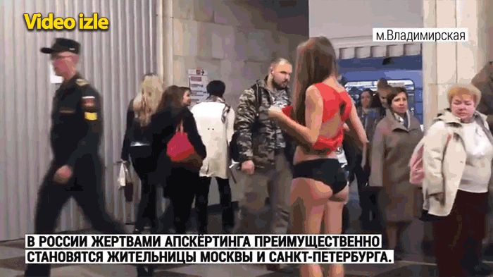 Etek altı fotoğraf çekenleri protesto etti