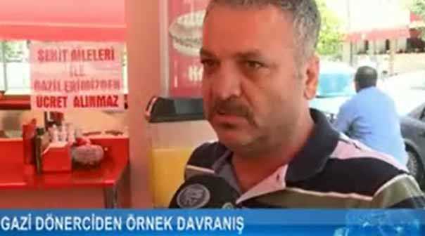 Gazi dönerciden örnek davranış