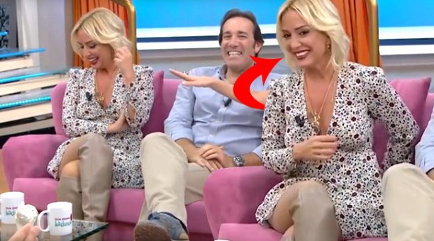 Kamera sürekli bacağına zoom yapınca Saba zor anlar yaşadı