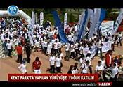KENT PARK'TA YAPILAN YÜRÜYÜŞE YOĞUN KATILIM
