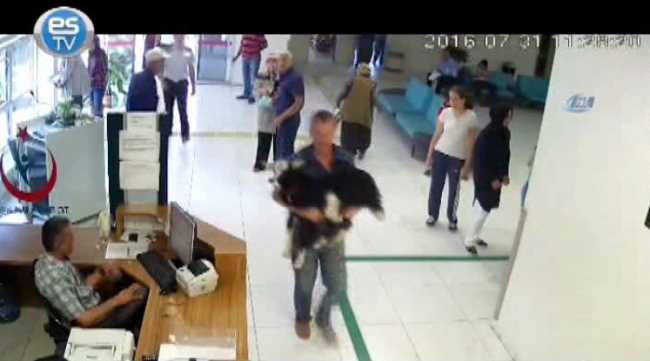 Kucakladığı gibi hastaneye koştu