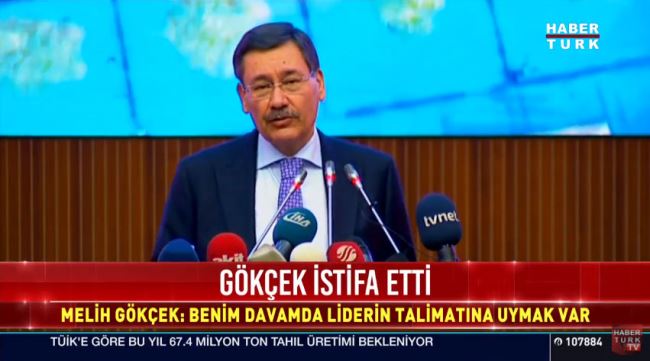 Melih Gökçek istifa etti!