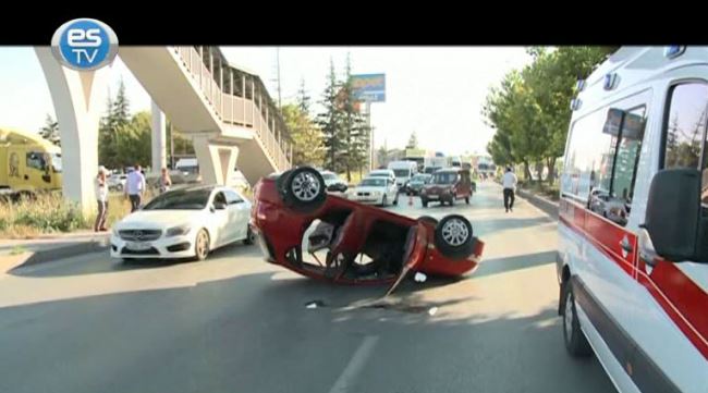 Otomobil takla attı!