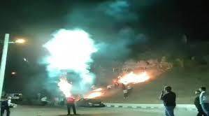 Patlatılan havai fişek yangın çıkardı!