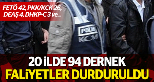 20 ilde 94 derneğin faliyeti durduruldu