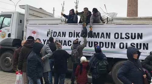 2019 yılına özel 2 bin 19 fidan dağıtıldı