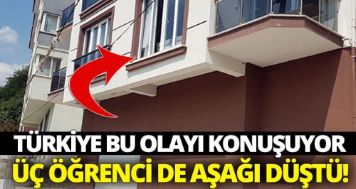 3 üniversiteli pencereden aşağı düştü