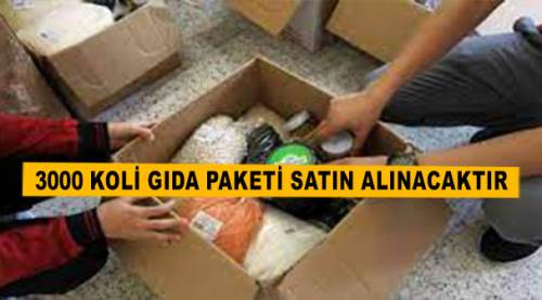 3000 koli gıda paketi satın alınacaktır
