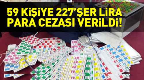 59 kişiye 227'şer lira para cazası verildi!