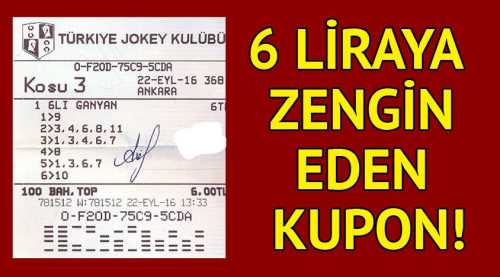 6 Liraya zengin eden kupon