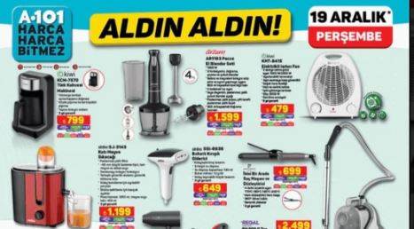 A101 19 Aralık Kataloğu'nda Neler Var: Halı yıkama makinesi, buharlı ütü, kahve makinesi, masaüstü bilgisayar, motosiklet, bebek beşiği ve bavul seti geliyor!