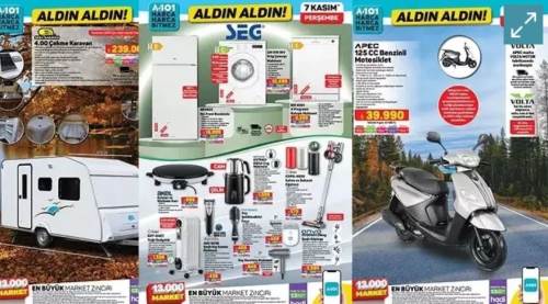 A101 7 Kasım 2024 Aktüel Ürünler Kataloğu: Çekme Karavan, 70 inç Smart TV'ler, 125 CC benzinli motosiklet geliyor!