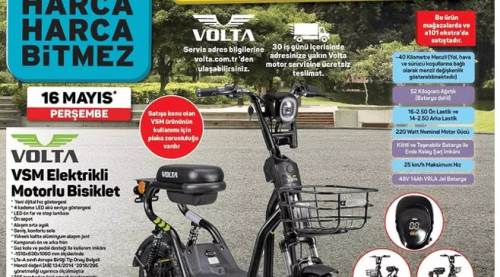 A101'e Elektrikli Motorlu Bisiklet, kamp ocağı, Kiwi gazlı barbekü, Fantom dikey süpürge, vantilatör, Geliyor! 16 Mayıs 2024 A101 Aldın Aldın Kataloğu