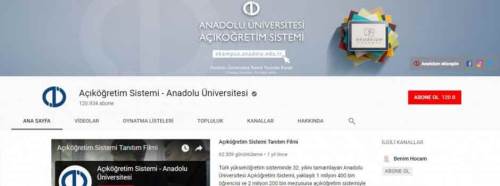 Açıköğretim Sistemi kanalına YouTube Silver plaketi!