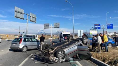  Afyon - Eskişehir yolunda araçlar bu hale geldi! 5 yaralı 