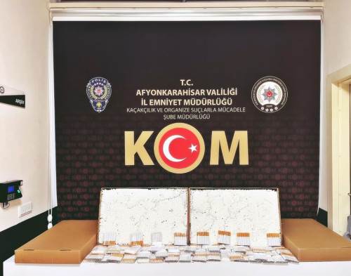 Afyonkarahisar’da 9 bin 500 kaçak makaron ele geçirildi