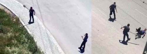 Afyonkarahisar'da polise kürekle saldırdı!