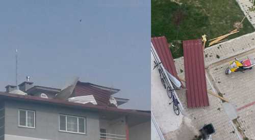 Afyonkarahisar’da rüzgar çatıları uçurdu