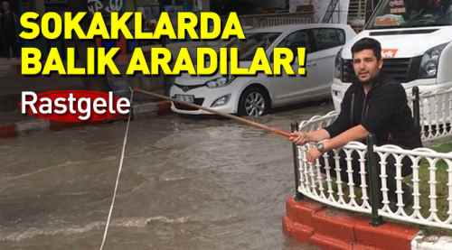 Afyonkarahisar sokaklarında balık aradılar