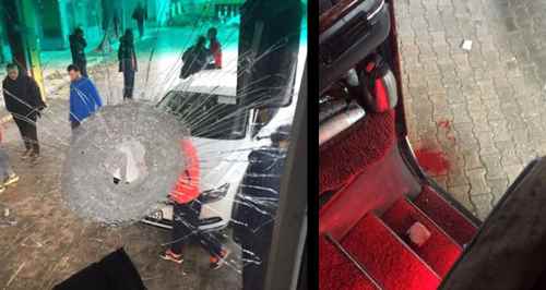 Afyonspor otobüsüne taşlı saldırı!