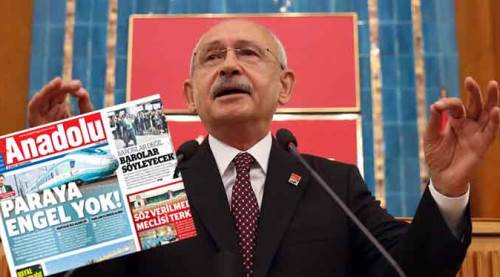 Anadolu Gazetesi'nin manşeti CHP Grup Toplantısı'nda gündem oldu!