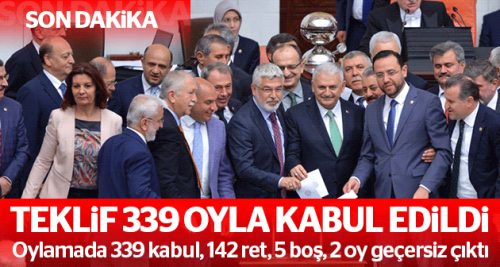 Anayasa teklifi kabul edildi