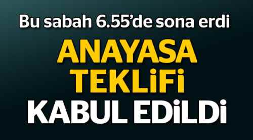 Anayasa teklifi komisyonda kabul edildi