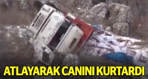 Araçtan atlayıp kurtuldu