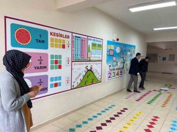 Aslanapa İlkokuluna Matematik Sokağı
