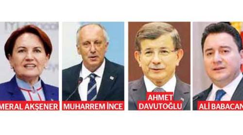 Babacan ve Davutoğlu’nu al Akşener ve İnce’yi ver!