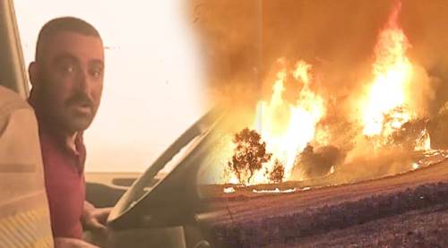 Bakan Yumaklı alevlerin arasında kalan ekibi paylaştı