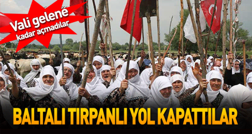 Baltalı, tırpanlı, yol kapattılar