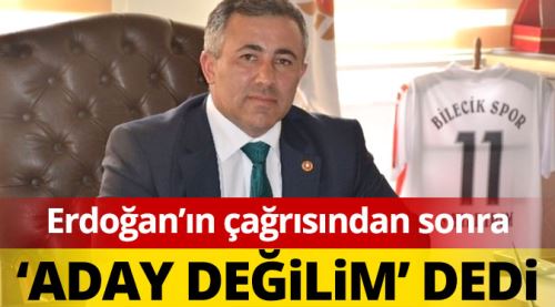 Başkan Yıldırım aday olmayacağını açıkladı