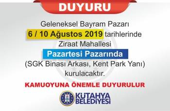 Bayram Pazarı, Ziraat Mahallesi’Nde Kurulacak
