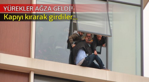 Beşinci kattan atlamak istedi!
