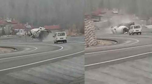 Beton mikserin freni boşaldı, canını böyle kurtardı