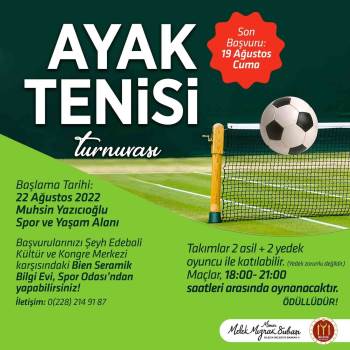 Bilecik Belediyesinden Ayak Tenisi Turnuvası
