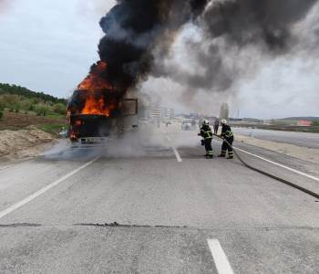 Bilecik’Te Hafriyat Kamyonu Yandı
